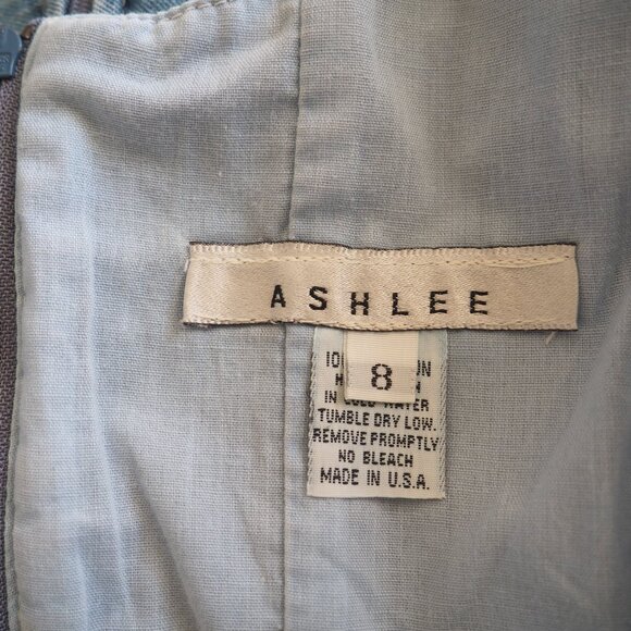 Vintage Ashlee Blue Floral Embroidered Sleeveless Sundress sz 8 - Picture 8 of 8